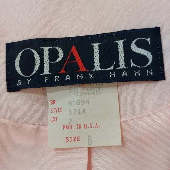 Opalis by Frank Hahn Pale Pink Skirt Set Women's Vintage Size 8 Made In USA - Picture 9 of 14